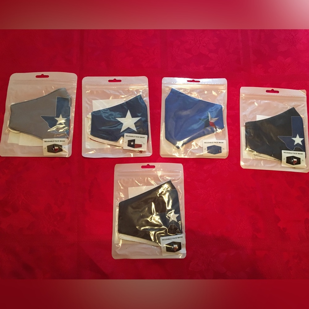 Texas Face Masks Lone Star State Allergies Dust Virus Outdoors protection Lot